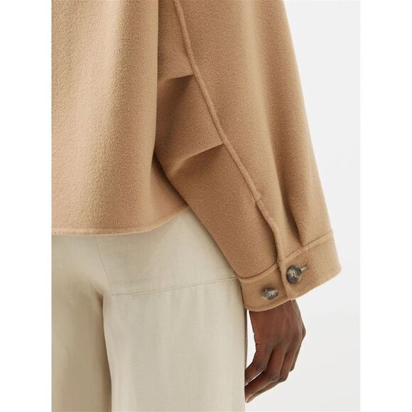 WEEKEND MAX MARA NWT Women's Jajce Wool Mock-Neck Coat Sz 16 Camel - Picture 4 of 6